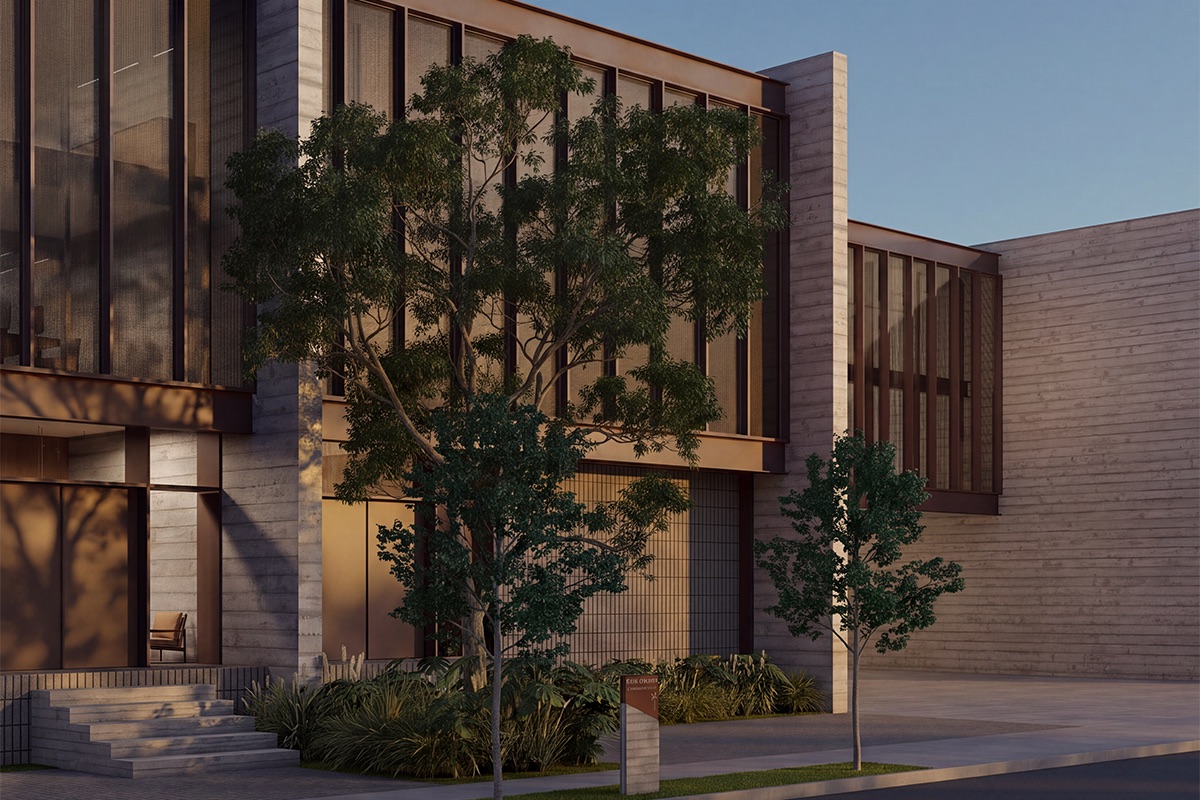 Render ilustrativo de una bodega industrial con área de oficinas para proyecto a la medida en TonaPark.